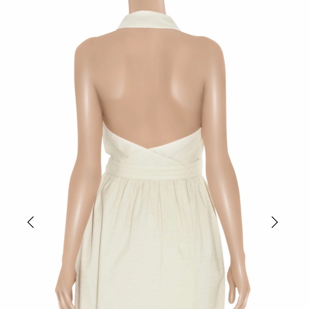 Milly Textured Cotton Backless Dress Off-White Size 0 NWT